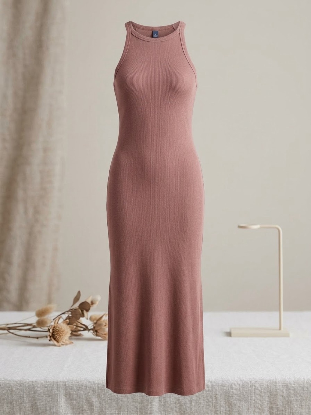 Old Navy Mauve Rose Ribbed Maxi Dress